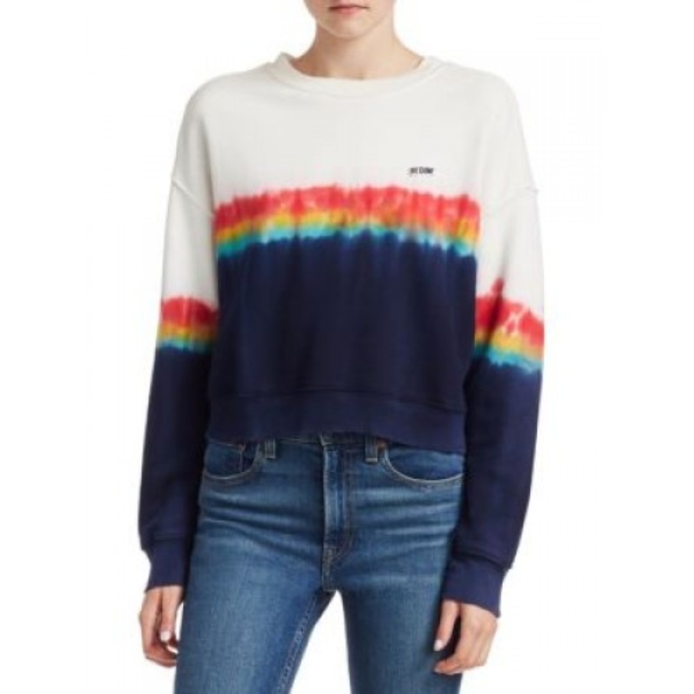 Re/Done Blue Rainbow Tie Dye Sweatshirt  (S)